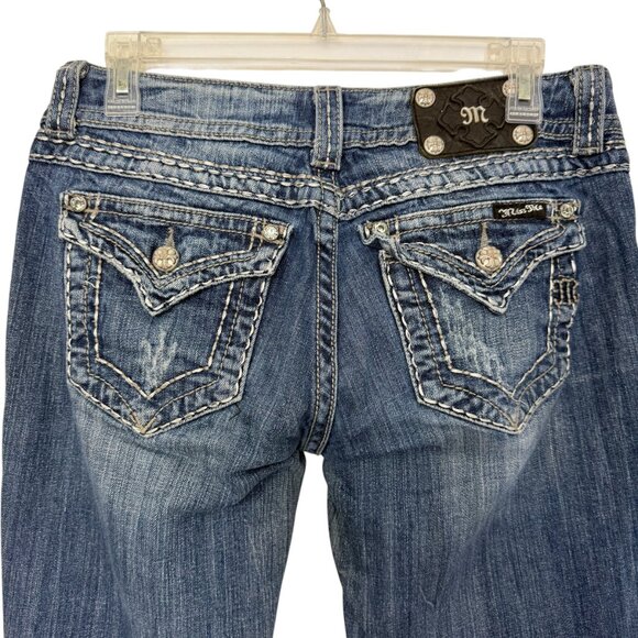 Miss Me for Buckle mid-rise bootcut embroidered embellished jeans women's sz 28 - Picture 1 of 10